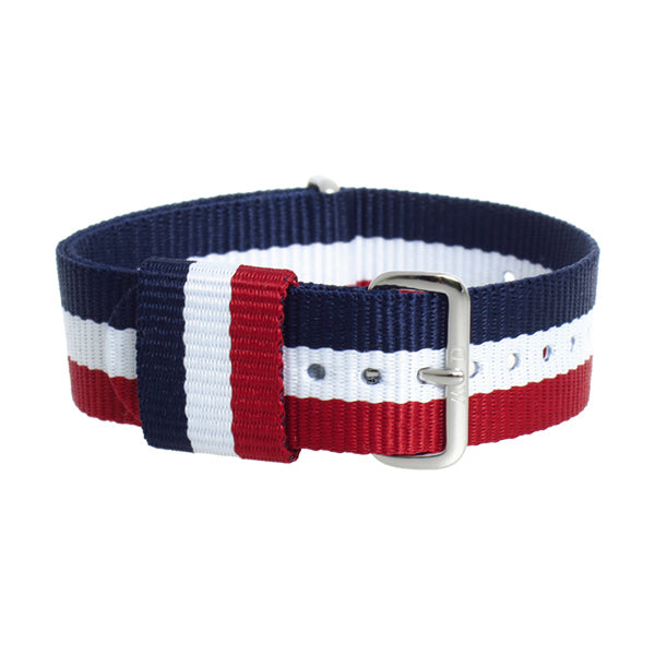 ダニエルウェリントン DANIEL WELLINGTON 替えベルト腕時計用 ラグ幅20mm dw00200017 NATO ブルー ホワイト レッド